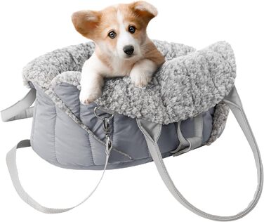 Сумка-переноска для собак, транспортувальна сумка, переноска для тварин, регульована висота, аксесуари для собак, переноска для подорожей, 38x24x28 см, розмір Asche 1: 38x24x28 см Asche