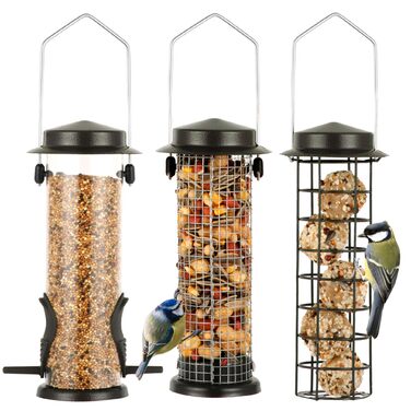 Набір годівниць для птахів Urban Deco 3 шт. з міцного металу, коричневі