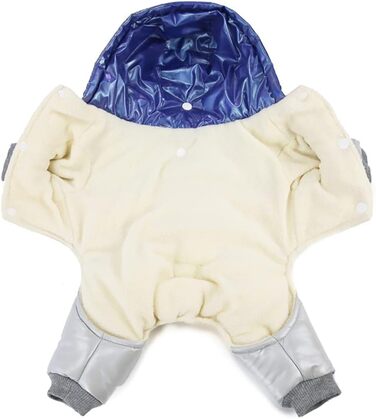 Тепла куртка для собак Izefia Winddichte, для холодної погоди, 4 ноги, теплий зимовий комбінезон для маленьких собак та котів (S, Синій)
