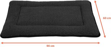 Килимок для домашніх тварин Spetebo з плюшу, 90 x 60 см, антрацитовий колір - нековзний, для собак та котів