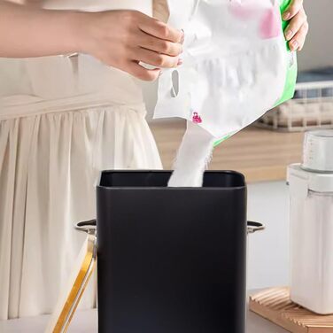 Контейнер для порошку GREELUE 6.5L з дозатором, коробка для порошку, корму, печива, кави (чорний)