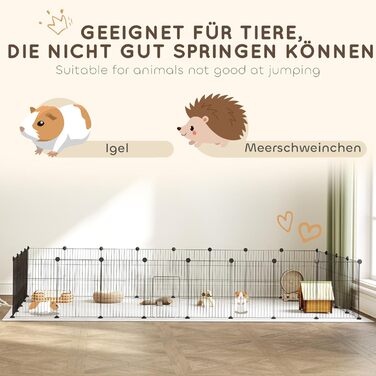 Клітка для кроликів та морських свинок PawHut, вольєр для дрібних тварин, вольєр для вигулу, сталева клітка, чорний колір, 120 x 60 x 80 см