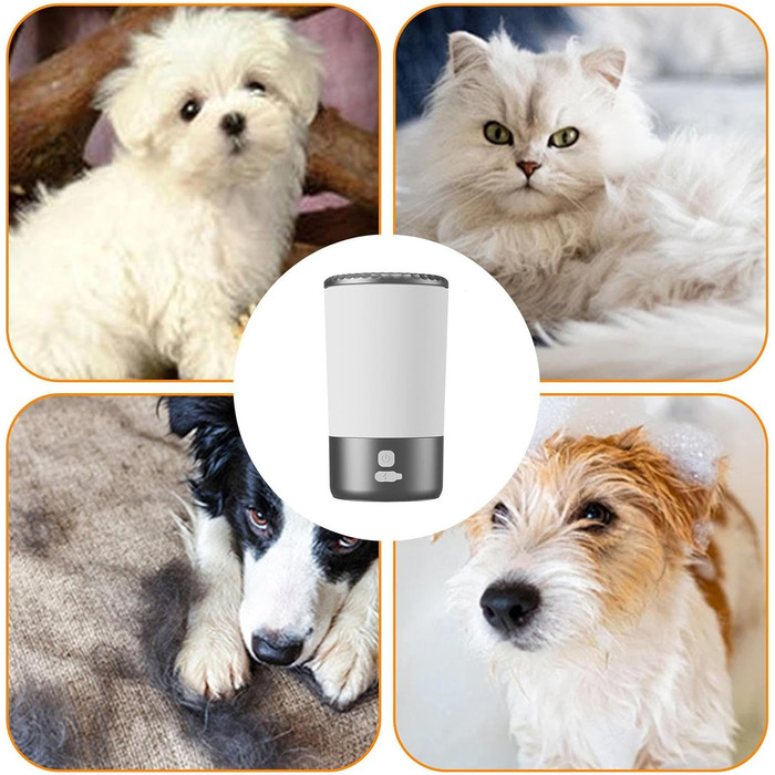 Електричний мийник лап для собак великих порід | Автоматичний мийник лап для котів та цуценят | Чорний/Білий