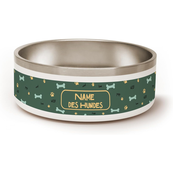 PICANOVA Скринька для ласощів з іменем - подарунок для собак - зберігання сухого корму - керамічна скринька для власників собак та котів - дизайн (Set Woof Love)