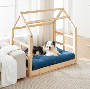 Ліжко-матрац для великих собак BEDSURE, водонепроникне, 111x89 см, синє, ортопедичне, для дому та вулиці, висота 10 см, пране, для середніх і великих порід