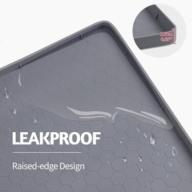 Килимок для котячого туалету Kalolary великий, силіконовий, сірий (86x56 см)