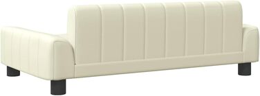 Лягушковий лежак для собак, м'яке ліжко для тварин, лежанка-софа для маленьких собак, котів, штучна шкіра (90 x 53 x 30 см, кремовий)