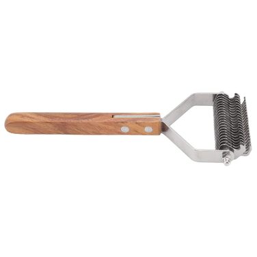 Щітка для вичісування шерсті домашніх тварин: професійна щітка для собак та котів з нержавіючої сталі та дерев'яною ручкою, видаляє ковтуни та вичісує шерсть