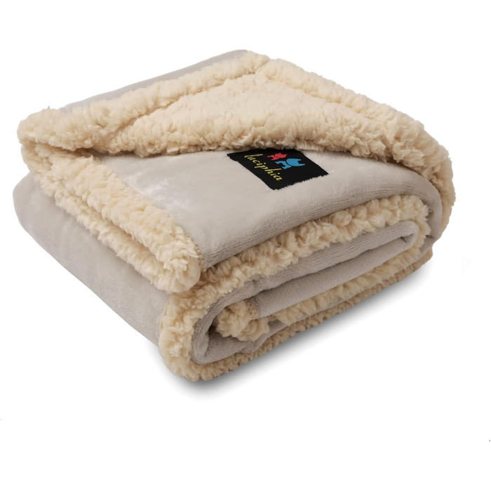 Водонепроникний плед для собак Luciphia, флісовий, для тварин, 145 x 165 см (сірий/білий)