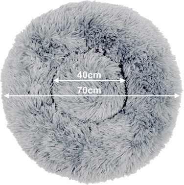 М'яке кругле ліжко для собак та котів Donut, ліжко-подушка, різні кольори та розміри (XL, світло-сірий, темно-сірий)
