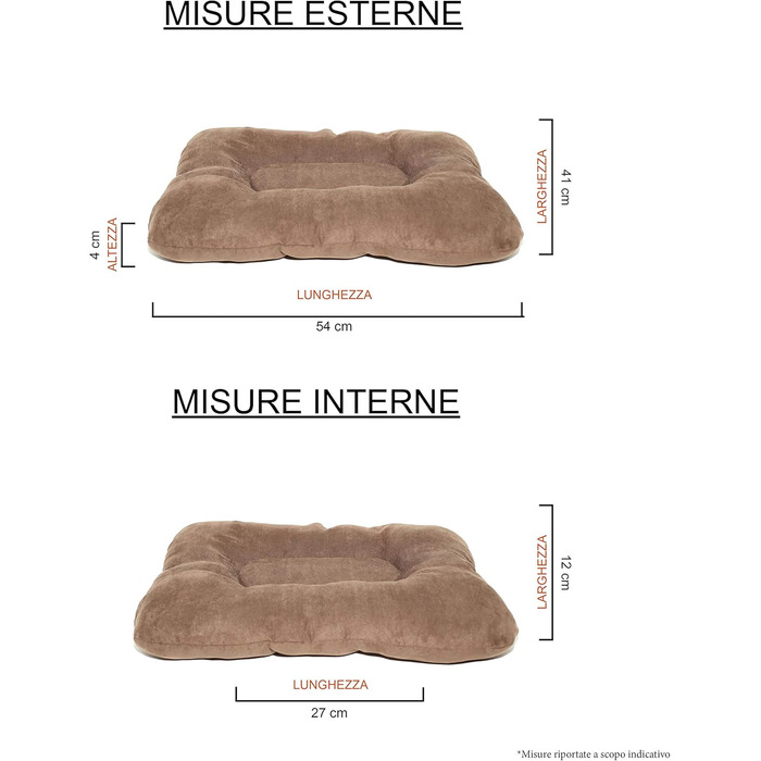 Подушка для собак та котів Gepolstert, 77x60 см, поліестер, коричнева
