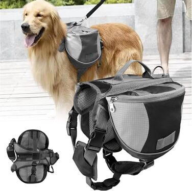 Рюкзак для собак | Великий рюкзак для прогулянок, подорожей та перевезення | З кишенями та регульованими відділеннями