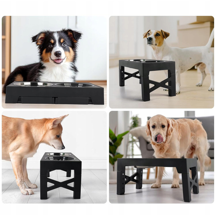 Подвійна підвищена миска для собак та котів, миска для корму