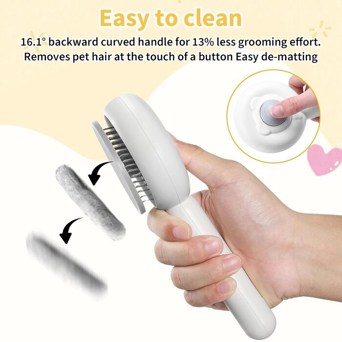 Електрична щітка для собак та котів 2-в-1 з точилкою для кігтів, сіра. Видаляє 90% відмерлої та розпушеної шерсті, підходить для середніх та довгошерстих тварин