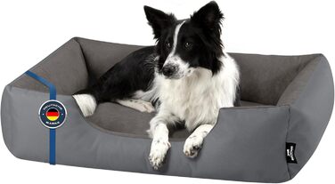Ліжко для собак BedDog Zara, XL, 100 x 85 x 23 см, сірий колір, знімний та миючий чохол
