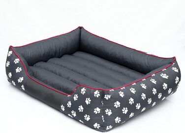 Килимок для собак XXL 110x90 см, сірий з лапами - м'який лежак для тварин