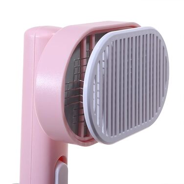 Самоочищувана щітка для котів та собак з підшерстком. Рожева, для довгої та короткої шерсті. Легка у використанні