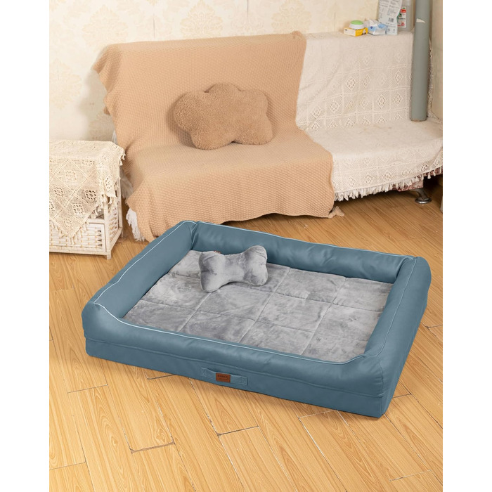 Райкоу - ліжко для собак з знімним подушкою, м'яке та миється - місце для сну, подушка для собак, собаче ліжко, килимок для собак - високоякісне ліжко для тварин для вашого вірного друга. (Блакитний, 100 * 80 * 9 см) 100*80*9 см Блакитний