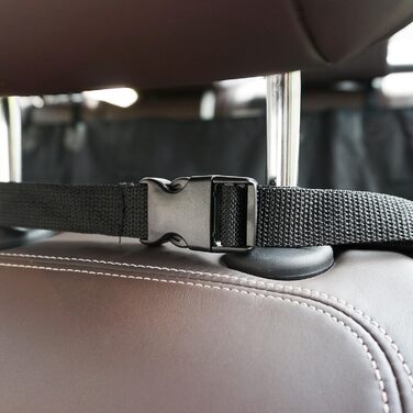 Автомобільний аксесуар для собак Todeco: зручний, миючий, знімний автокрісло для великих та середніх собак з фіксатором, кишенями та водонепроникним покриттям (чорний)