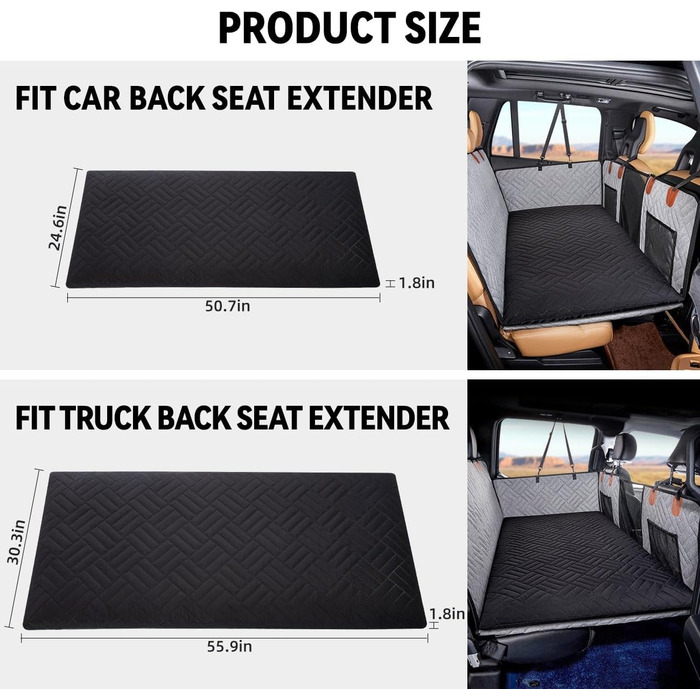 Накидка на сидіння для собак у вантажівку, чорна, з жорстким дном | Автоматичний килимок для тварин