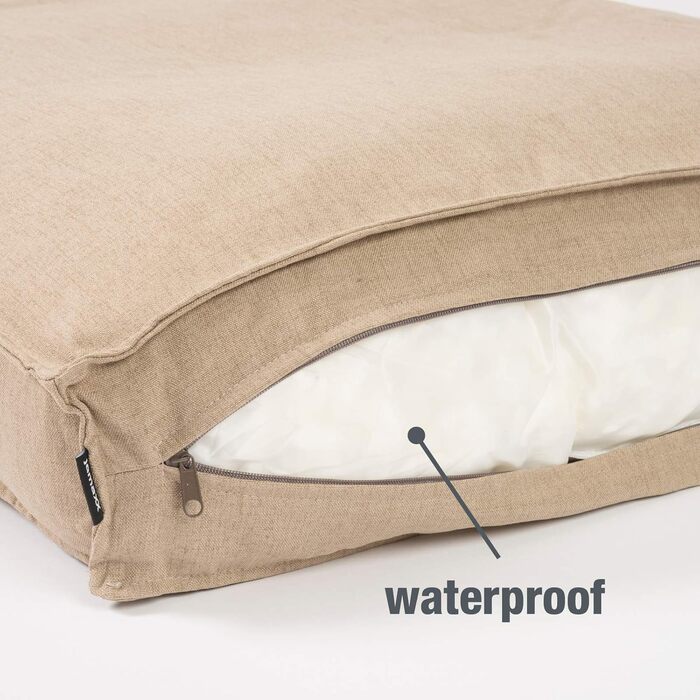 JAMAXX Преміум подушка для собак з якісного льону/Ортопедичний пінополіуретан Memory Visco/Знімний чохол, що стирається/Водовідштовхувальний внутрішній чохол - лежанка для собак PDB1005 (L) 120x90 Кофе-беж