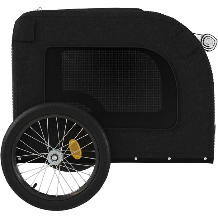 Фасба Причіп для собак, причіп для велосипеда, причіп для собак з відбивачами та прапорцем, причіп для котів та домашніх тварин, чорний, матеріал Оксфорд, метал, 133,5 x 69 x 73,5 см (Д x Ш x В)