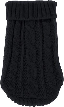 Зимовий пуловер для собак, класичний одяг для маленьких собак, цуценят, котів, в'язаний пуловер, для такс, шнауцерів (колір: чорний, розмір: XXS (4) 0,5–1,5 кг, S(8) 2-2.5 кг)