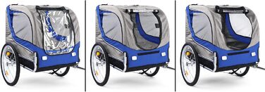 Причіп для велосипеда для собак, складний, блакитний/сірий, до 40 кг