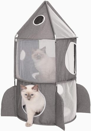 Будинок для котів Catit Vesper Turm у формі ракети з м’якою подушкою, сірий