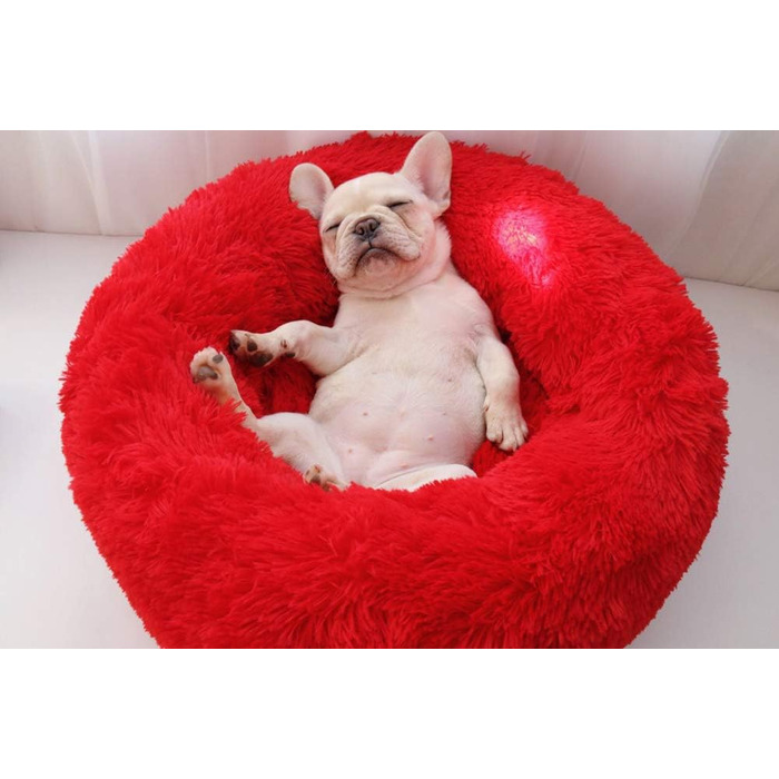 Крісло-ліжко для собак Deluxe, L, червоне (70 см), знімний чохол, для маленьких, середніх та великих собак