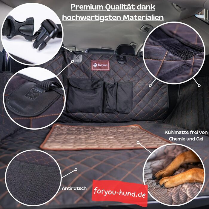 Захист для багажника з захистом краю вантажного отвору foryou® + килимок для собак - універсальний захист багажника для собак, водовідштовхувальний, стійкий до подряпин, преміум якість, Made in Germany