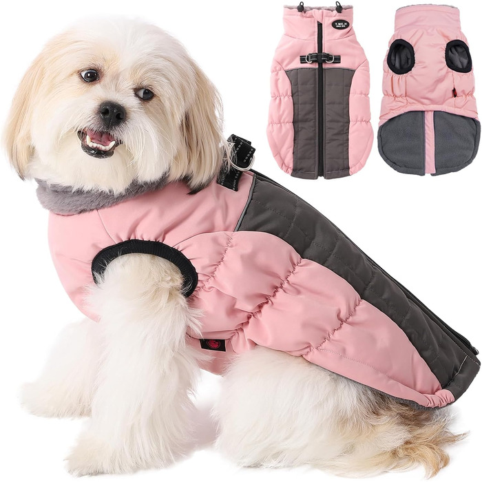 Тепла зимова жилетка для собак Savlot з D-порогом (3XL, рожева)