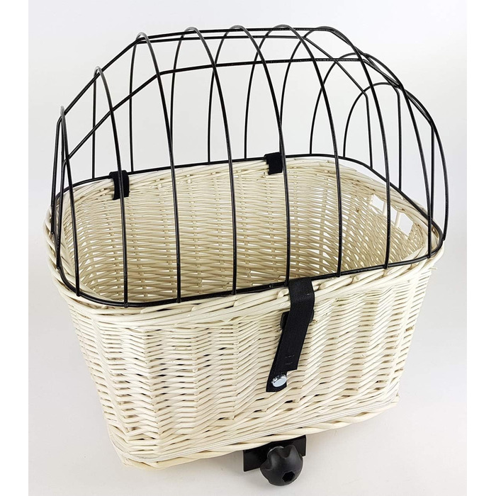 Корзина для велосипеда Tigana з прутів (44 x 34 см) біла, з подушкою