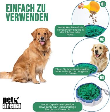 PET ARENA килимок для нюхання собак - інтелектуальна іграшка для собак, зелений, регульований розмір, миється