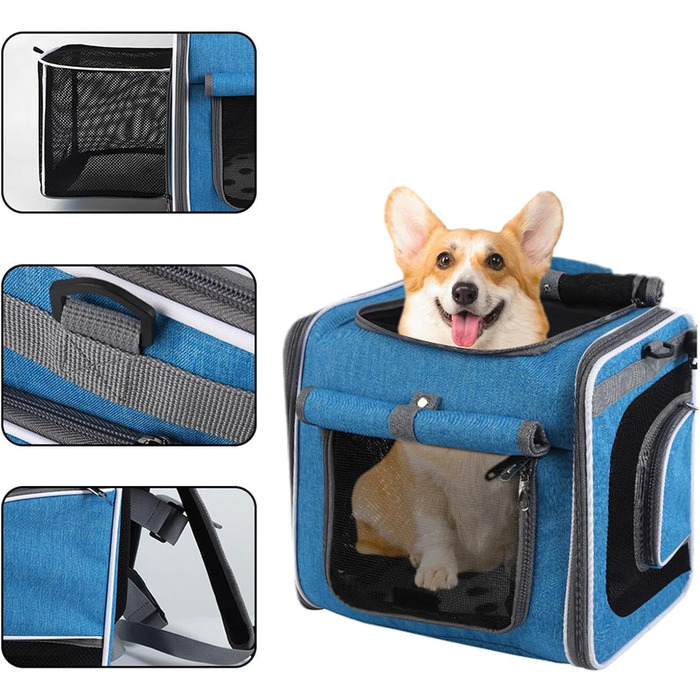 Фahrradkorb для собак – велосипедний кошик для собак | Регульована сумка, вентиляція для транспортування, прогулянок, кемпінгу, їзди на велосипеді, походів