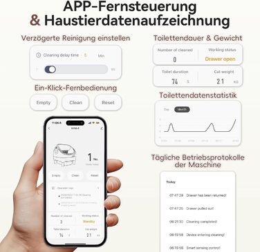 Автоматичний лоток для котів TRIUMPHKEY, XXL, з керуванням через додаток, самоочисний, для великих котів до 15 кг, 15 днів без очищення, підходить для кількох котів