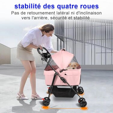 Візок для собак та котів OHMG Hundebuggy: компактний, складаний, до 25 кг, з сіткою та тримачем для напоїв (50 x 65 x 99 см)