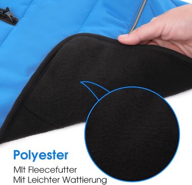 Конвініт Теплий водонепроникний зимовий одяг для собак - тепла куртка для маленьких собак з підкладкою, застібкою-липучкою та світловідбиваючими елементами, синій, S (обхват грудей 44 см)