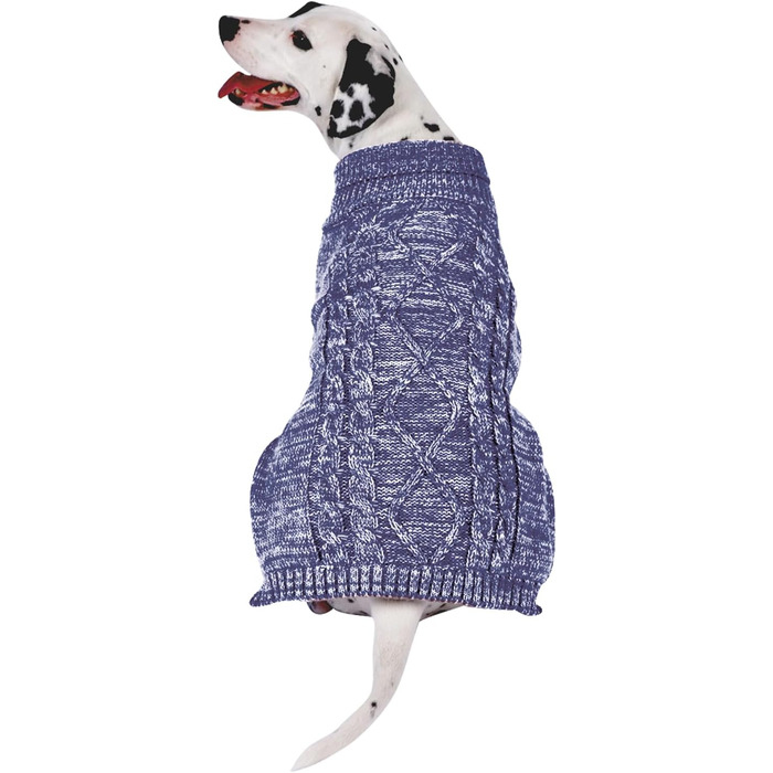 Теплий в'язаний пуловер для собак та котів (S, блакитний)