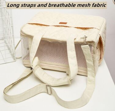 Сумка-переноска для собак, кроликів та котів з бічними кишенями, довгим ременем, бавовняна сумка, 35*25*15,5 см, м'яка переноска для цуценят, складана сумка для подорожей, миска-складна.