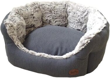 Лежак для собак Nobby Komfort Bett CACHO овальний, сірий/синій, 55x50x21 см