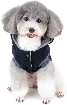 Зунеа - теплий зимовий одяг для собак, чорний, розмір XXL (шия 35см, спина 40см, груди 52см)