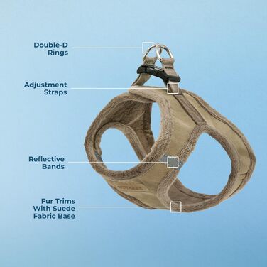 Нагрудник для собак Voyager Step-In з м'якого плюшу, розмір S (37-40 см) - Latte, Best Pet Supplies