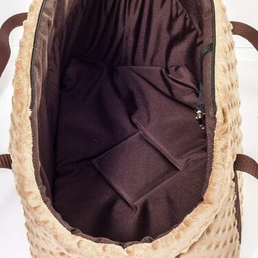 Сумка-переноска для собак та котів, бежева (Minky), M, до 10 кг, розмір 38x28x28 см