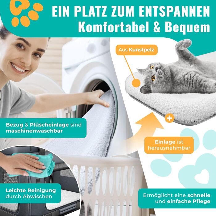 Транспортна переноска для собак та котів S 50x34x36 см | Складана переноска для тварин з мискою та плечовим ременем | для котів та собак, колір антрацит