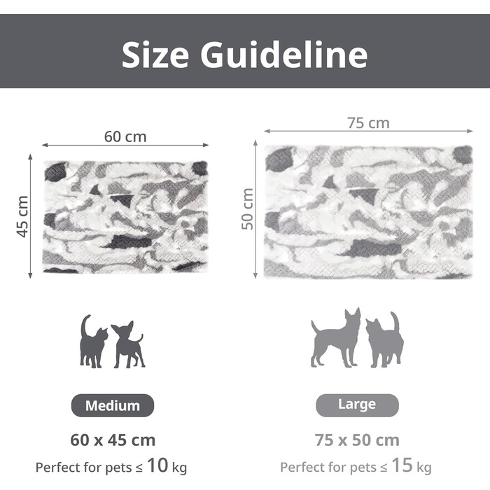 Тепла ковдра для кота, гріюча ковдра для котів та собак, самогріюча ковдра для котів, 75x50 см, сіра