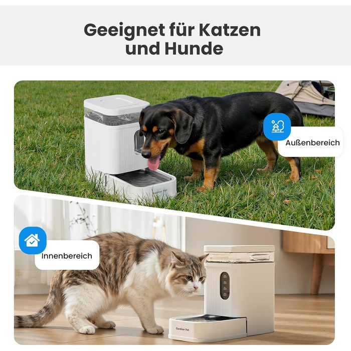 Автоматичний диспенсер води для собак та котів Gardner Pet, годівниця з нержавіючої сталі, велика ємність (6.5L), без електроенергії, BPA-free