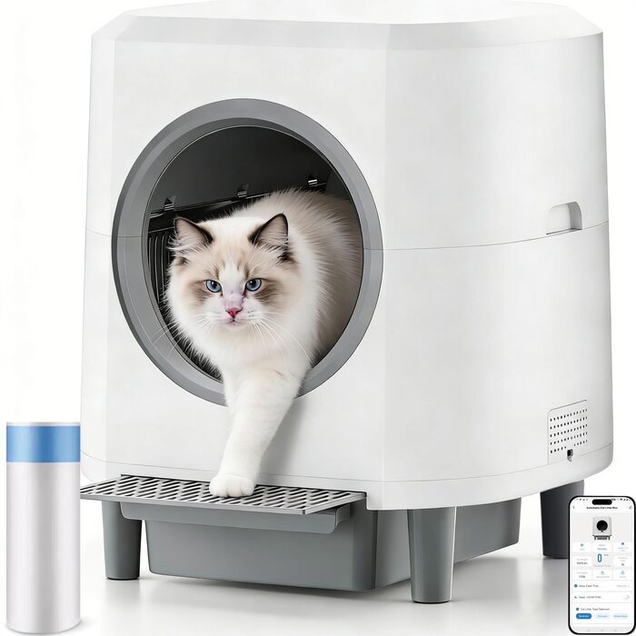 Автоматичний лоток для котів Katzenklo Selbstreinigend, 65л, XXL, з керуванням через додаток, для 2+ котів