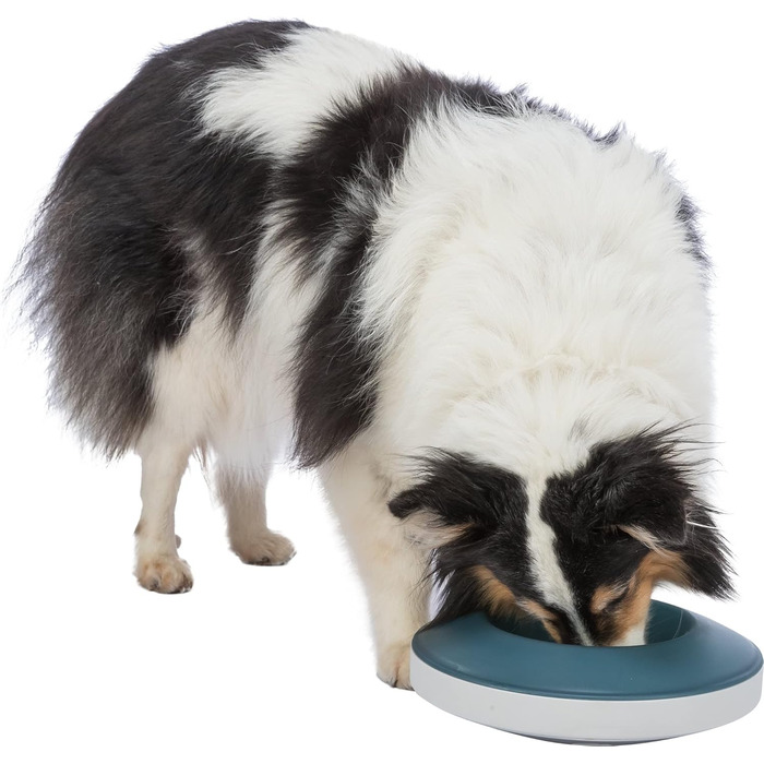 Килимок для повільного годування TRIXIE Slow Feeding Anti Schling Matte Pillars, TPE, Ø 35 см, сірий/блакитний