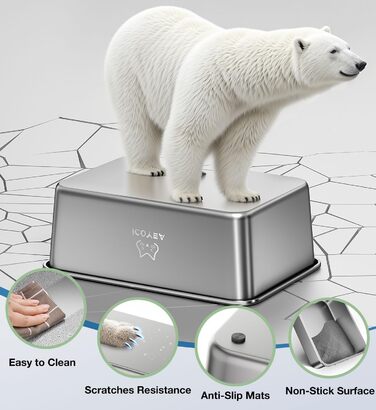 Котлочистка для котів ValuePro, нержавіюча сталь, XXL, 45x35x15 см, безперешкодна, антипригарне покриття, без запаху, легко мити